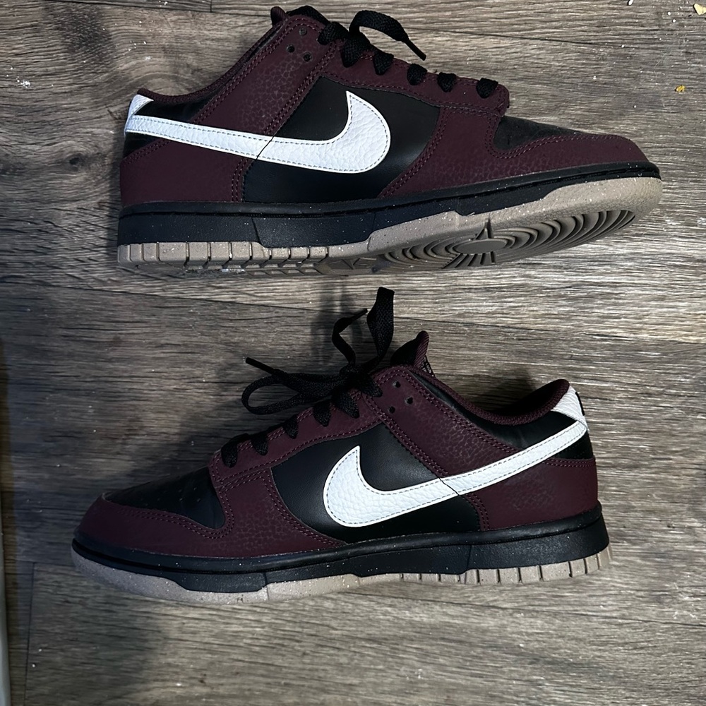 Nike Dunk Low Shoes in Black and Burgundy